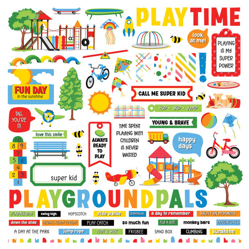 Go Outside And Play Stickers 12"X12"-Elements PPLA3439 - 709388334393