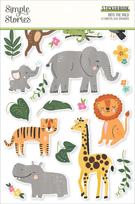 Simple Stories Sticker Book 12/Sheets-Into The Wild, 602/Pkg INT17619