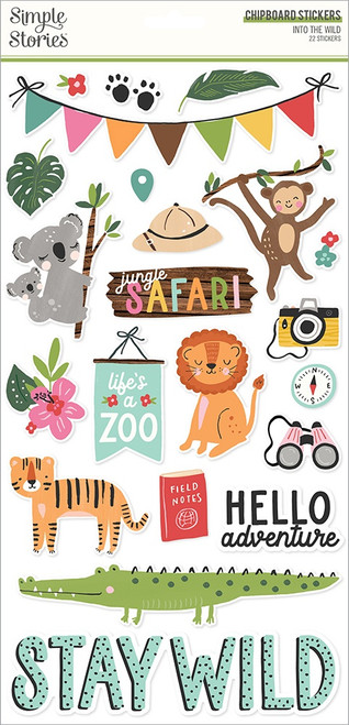 Into The Wild Chipboard Stickers 6"X12"INT17616