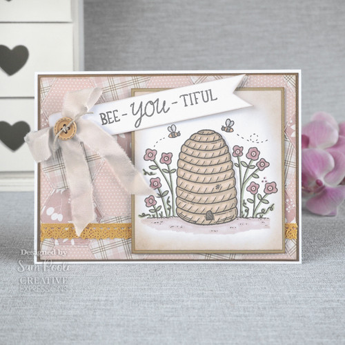 Creative Expressions 6"X4" Clear Stamp Set By Sam Poole-Bee-You-Tiful Beehive CEC996