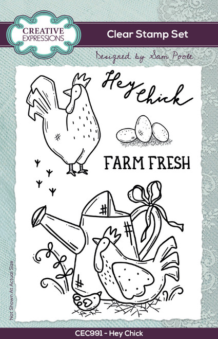 Creative Expressions 6"X4" Clear Stamp Set By Sam Poole-Hey Chick CEC991