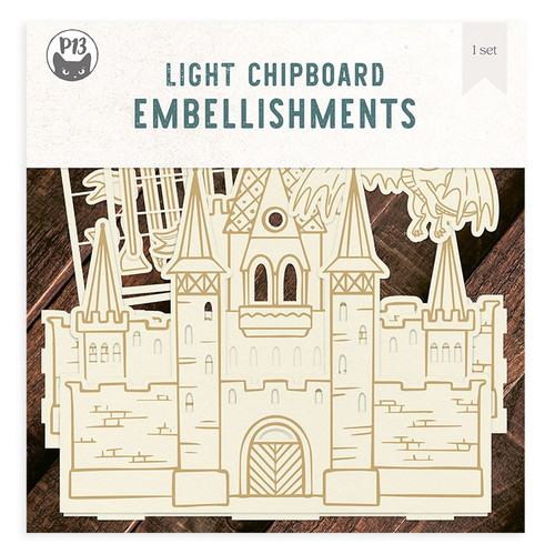 P13 Light Chipboard Decoration Base 8"X8"-Once Upon A Time, Castle P13ONC50