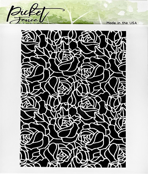 2 Pack Picket Fence Studios Stencil 6"X6"-Rose Lines A2 SC-298