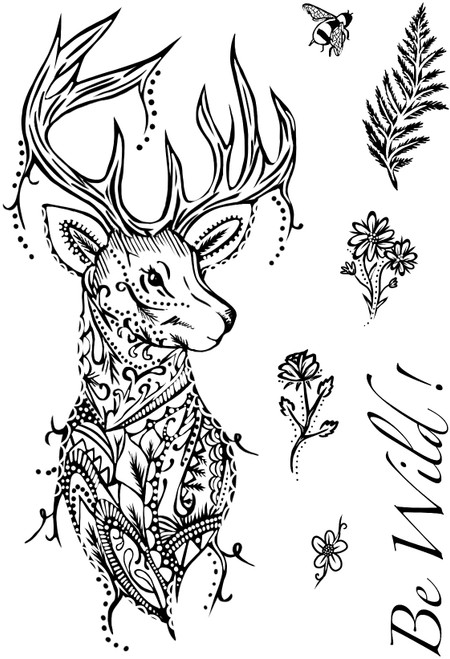 Creative Expressions Designer Boutique Clear Stamp 6"X4"-Doodle Deer UMSDB101