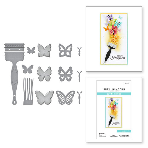 Spellbinders Etched Dies By Vicky Papaioannou-Paint Your World Butterfly Burst S3441