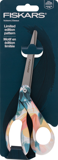 Fiskars Premier Bent Fashion Deco Scissors 8"-Abstract Painting 194512FD - 020335066151