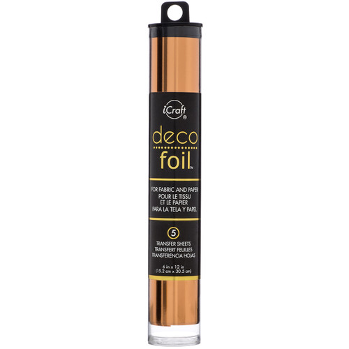 iCraft Deco Foil Transfer Sheets 6"X12" 5/Pkg-Copper - DF6X12-51215 - 000943512158