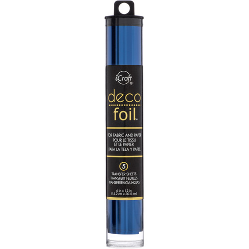 iCraft Deco Foil Transfer Sheets 6"X12" 5/Pkg-Deep Blue DF6X12-51245 - 000943512455