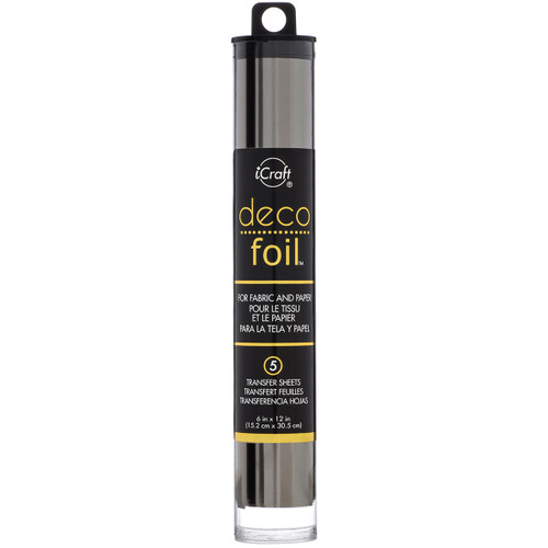 iCraft Deco Foil Transfer Sheets 6"X12" 5/Pkg-Pewter - DF6X12-51225 - 000943512257
