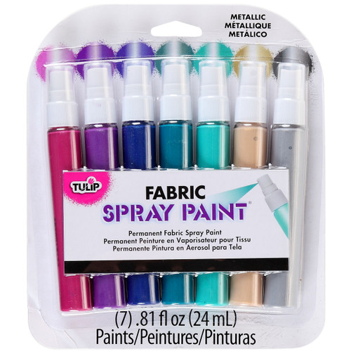 Tulip Fabric Spray Paint Mini Pack .81oz 7/Pkg-Metallic -TFSP-31535 - 017754315359