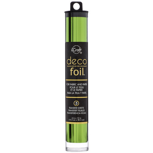 iCraft Deco Foil Transfer Sheets 6"X12" 5/Pkg-Spring Green - DF6X12-51265 - 000943512653