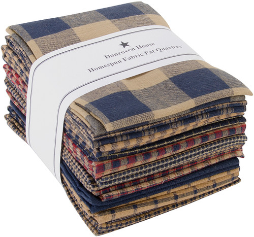 Dunroven Homespun 18"X21" Fat Quarters 12pcs-Navy - H100-200 - 875025000195 Dunroven Homespun 18"X21" Fat Quarters 12pcs-Navy - H100-200 - 875025000195