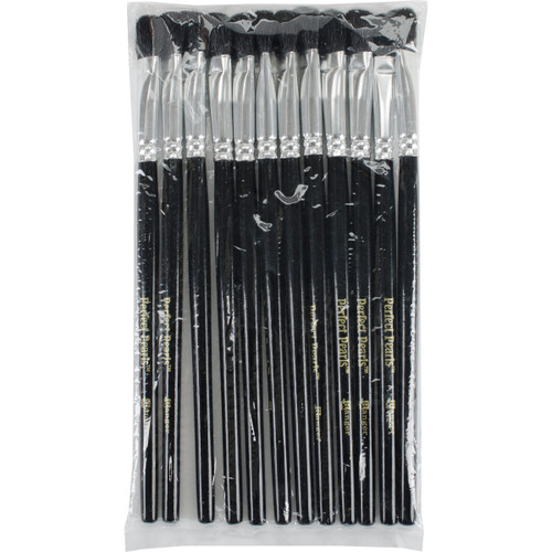 Ranger Perfect Pearls Brushes 12/Pkg-Flat Cosmetic - BRU18391 - 789541018391