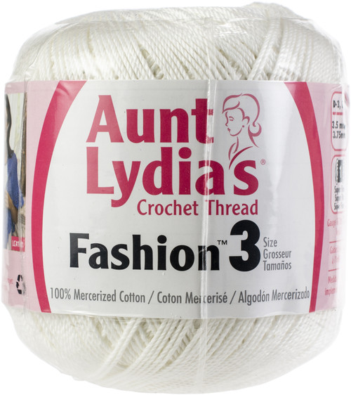 Aunt Lydia's Fashion Crochet Thread Size 3-White 182-201 - 073650767388