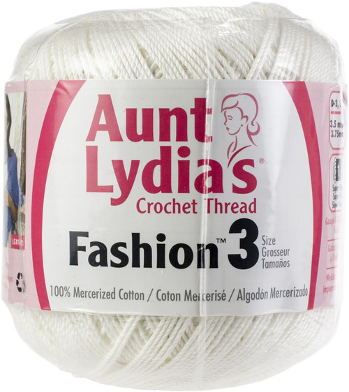 Aunt Lydia's Fashion Crochet Thread Size 3-White - 182-201 - 073650767388
