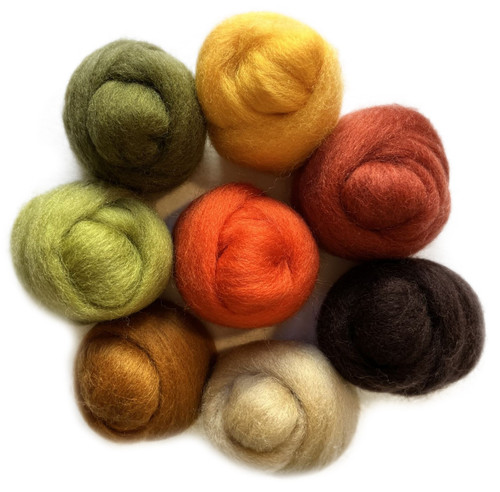 Wistyria Editions Wool Roving 15" .25oz 8/Pkg-Autumn - WR-891