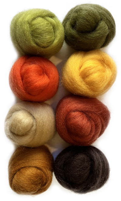 Wistyria Editions Wool Roving 15" .25oz 8/Pkg-Autumn - WR-891 Wistyria Editions Wool Roving 15" .25oz 8/Pkg-Autumn - WR-891
