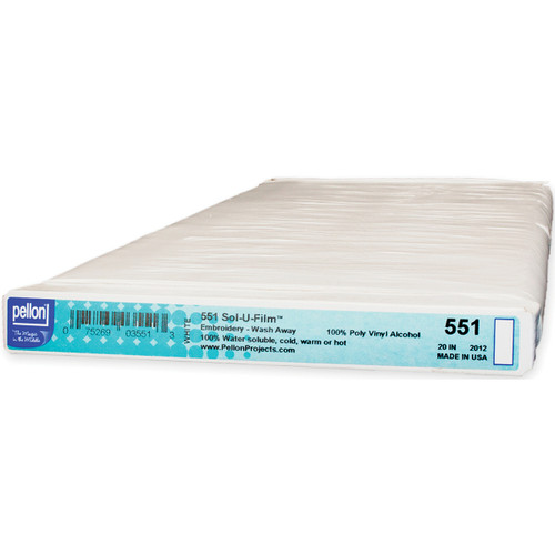 Pellon Sol-U-Film Wash Away Embroidery Stabilizer-Clear 20"X25yd - 551 - 075269035513