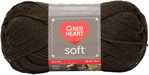 Red Heart Soft Yarn-Chocolate - E728-9344 - 073650771484