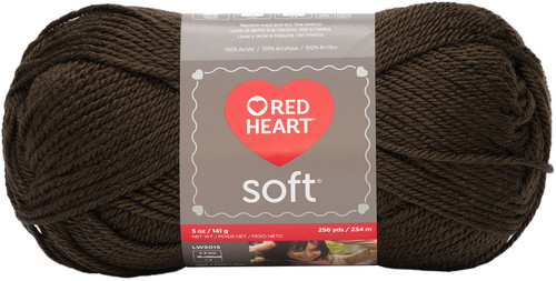 Red Heart Soft Yarn-Chocolate E728-9344 - 073650771484