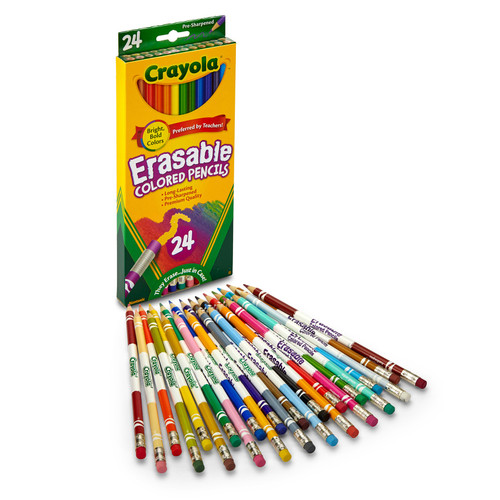 Crayola Erasable Colored Pencils-24/Pkg Long 68-2424