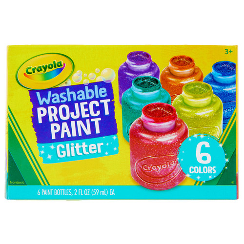 Crayola Washable Kids Paint 2oz 6/Pkg-Glitter 54-2400 - 071662324001