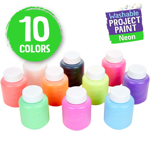 Crayola Washable Kids Paint 2oz 10/Pkg-Neon - 54-2390 Crayola Washable Kids Paint 2oz 10/Pkg-Neon - 54-2390
