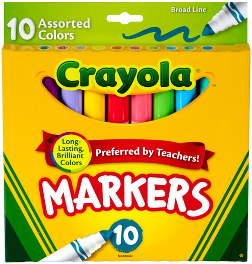 Crayola Broad Line Markers-Assorted Colors 10/Pkg - 58-7725 - 071662077259