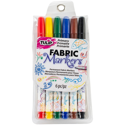 Tulip Writer Fabric Markers 6/Pkg-Primary - 28974 - 017754289742
