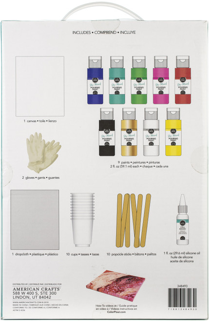 American Crafts Color Pour Pre-Mixed Pour Art Starter Kit- - 348493
