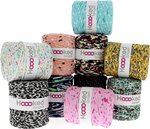 Hoooked Zpagetti Yarn Set 10/Skeins-Print Mix-Printed Colored Yarn ZP001-PRINT - 87185039455768718503945576