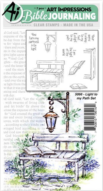 Art Impressions Bible Journaling Watercolor Clear Stamps-Light To My Path WC5066 - 750810795169