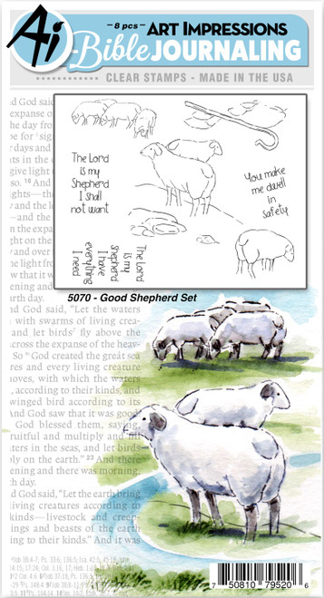 Art Impressions Bible Journaling Watercolor Clear Stamps-Good Shepherd WC5070 - 750810795206