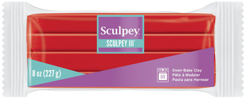 3 Pack Sculpey III Polymer Clay 8oz-Red Hot Red S308-583
