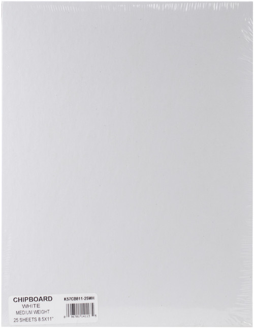 Grafix Medium Weight Chipboard Sheets 8.5"X11" 25/Pkg-White CB81125W - 096701141135