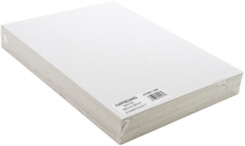 Grafix Medium Weight Chipboard Sheets 8.5"X11" 25/Pkg-White CB81125W