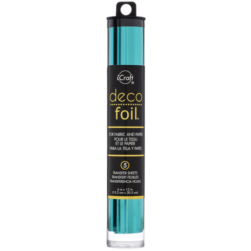 3 Pack - iCraft Deco Foil Transfer Sheets 6"X12" 5/Pkg-Aqua - DF6X12-51255 - 000943512554 3 Pack - iCraft Deco Foil Transfer Sheets 6"X12" 5/Pkg-Aqua - DF6X12-51255 - 000943512554