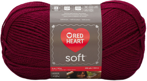 3 Pack - Red Heart Soft Yarn-Wine - E728-4608 - 073650785030