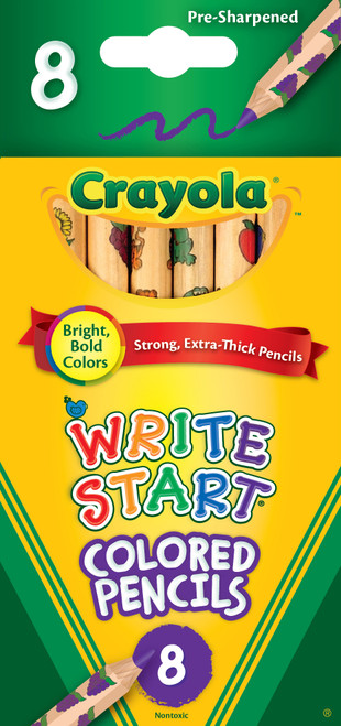 3 Pack Crayola Write Start Colored Pencils-8/Pkg Long -68-4108 - 071662041083