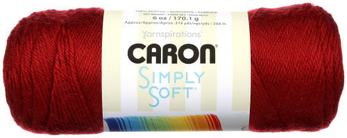 3 Pack Caron Simply Soft Solids Yarn-Autumn Red H97003-9730 - 035613977302