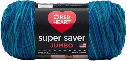 2 Pack Red Heart Super Saver Jumbo Yarn-Macaw -E302C-3944 - 073650016011