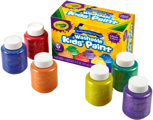 2 Pack - Crayola Washable Kids Paint 2oz 6/Pkg-Glitter - 54-2400 2 Pack - Crayola Washable Kids Paint 2oz 6/Pkg-Glitter - 54-2400