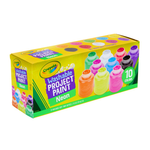 2 Pack Crayola Washable Kids Paint 2oz 10/Pkg-Neon 54-2390