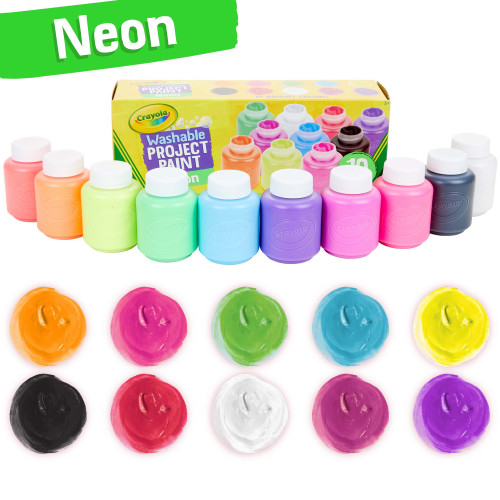 2 Pack - Crayola Washable Kids Paint 2oz 10/Pkg-Neon - 54-2390