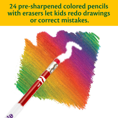 2 Pack - Crayola Erasable Colored Pencils-24/Pkg Long - 68-2424 2 Pack - Crayola Erasable Colored Pencils-24/Pkg Long - 68-2424