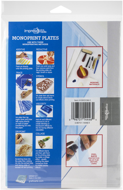 3 Pack - Grafix Impress Monoprint Plates 3/Pkg-6"X8" - K30DC683