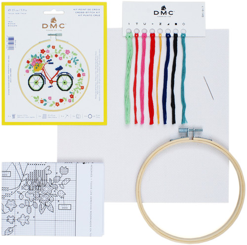 3 Pack - DMC Stitch Kit 6" Diameter-Bicycle (14 Count) - BKL-1917