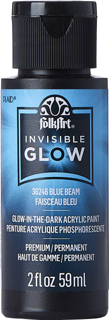 3 Pack Folkart Invisible Glow Acrylic Paint 2oz-Blue Beam FAINV2OZ-36246 - 028995362460