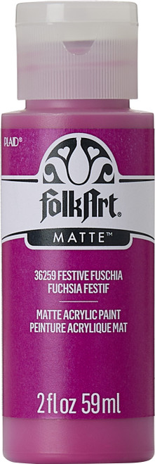 6 Pack Folkart Matte Acrylic Paint 2oz-Festive Fuschia FA-36259 - 028995362590