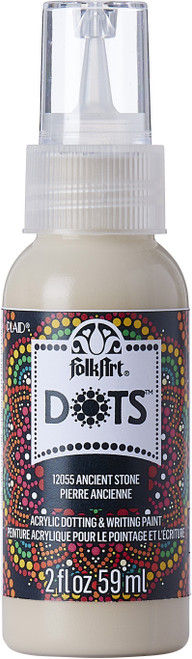 3 Pack Folkart Dots Acrylic Paint 2oz-Ancient Stone FADOT2OZ-12055 - 028995120558